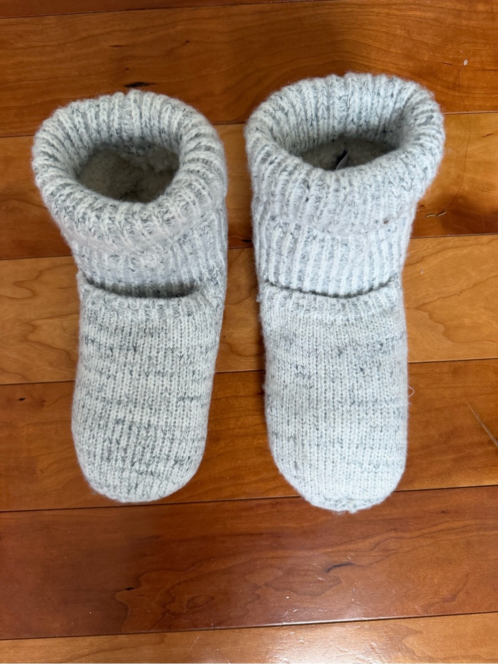 Cozy Knit Gray Heatable Slipper Boots